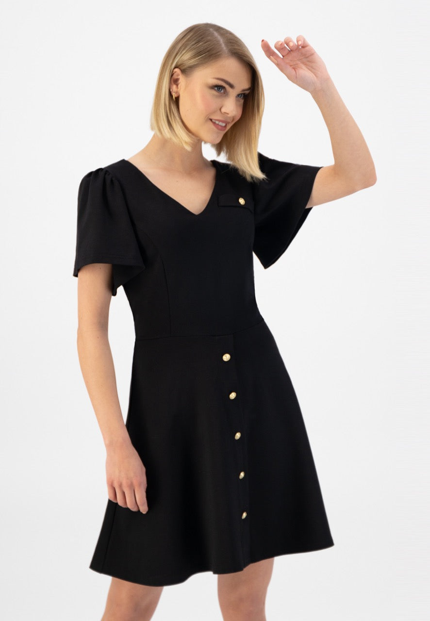 Midi zwarte jurk