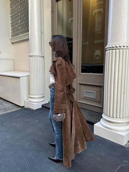 ANGELA Suede Trenchcoat